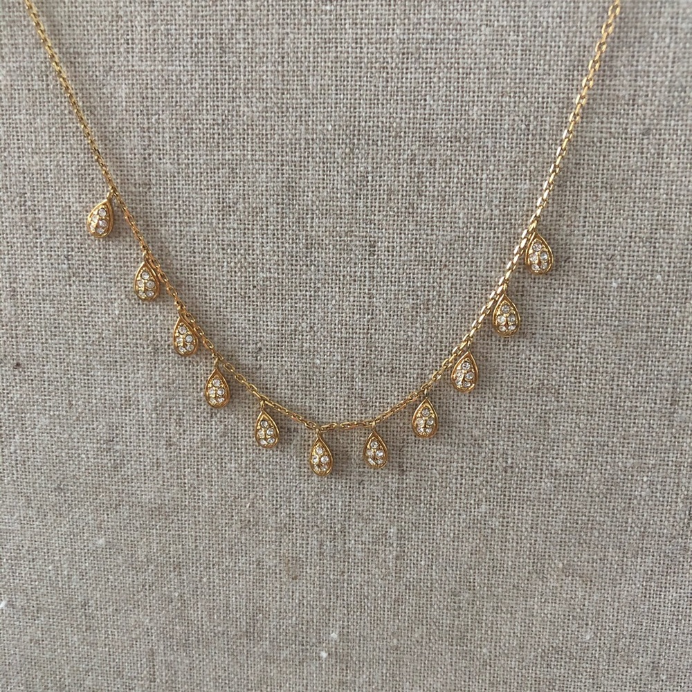 Stella & Dot gold drop choker necklace